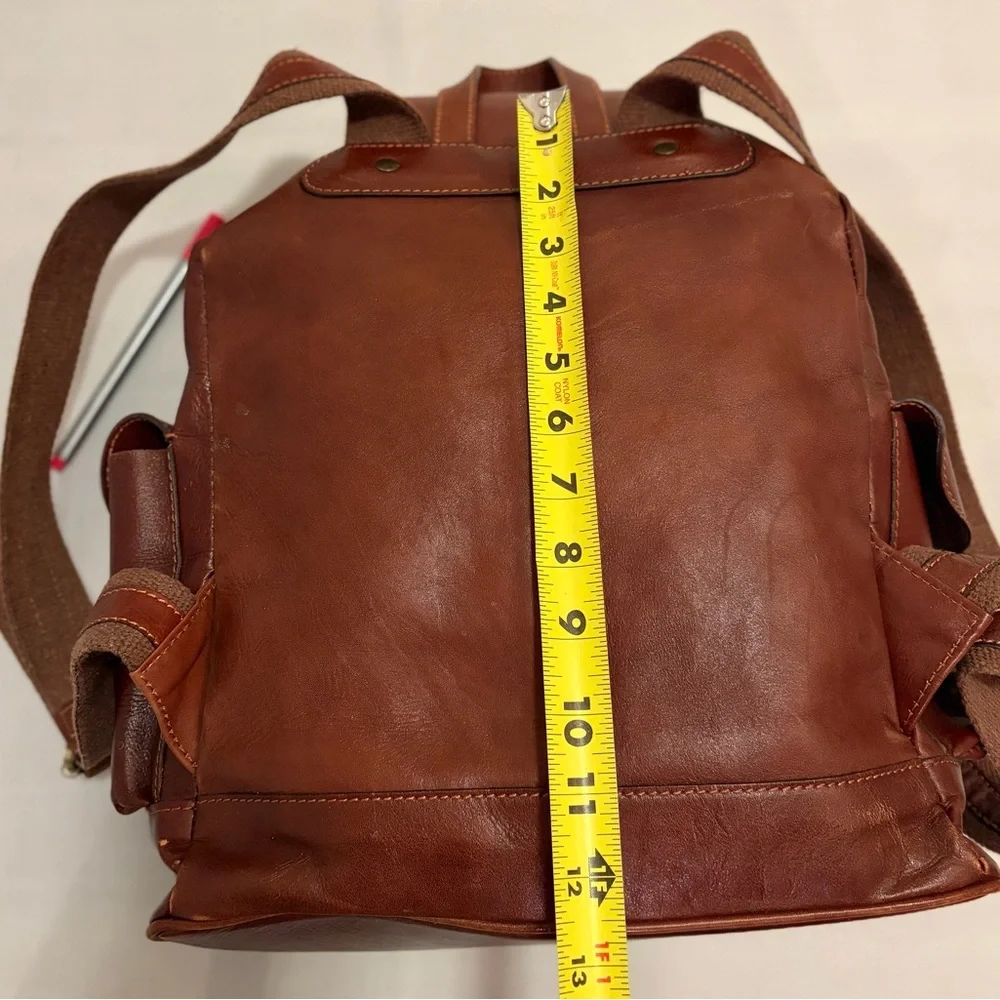 Old Angler Firenze Backpack Leather 3 Pockets Compartment Laptop Backpack